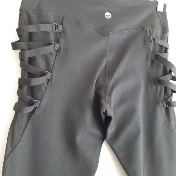 New - MOTION by COALITION Black Mesh-Side Leggings Sz S - Picture 14 of 16